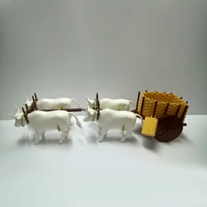 Carro de boi com quatro bois e esteira