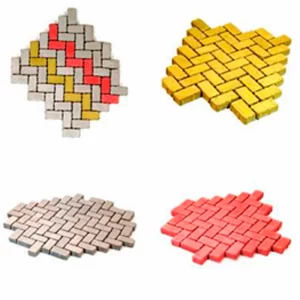 Noventa e seis pisos intertravados com três cores